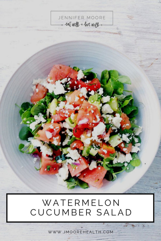 Jennifer Moore Health recipe-watermelon cucumber salad
